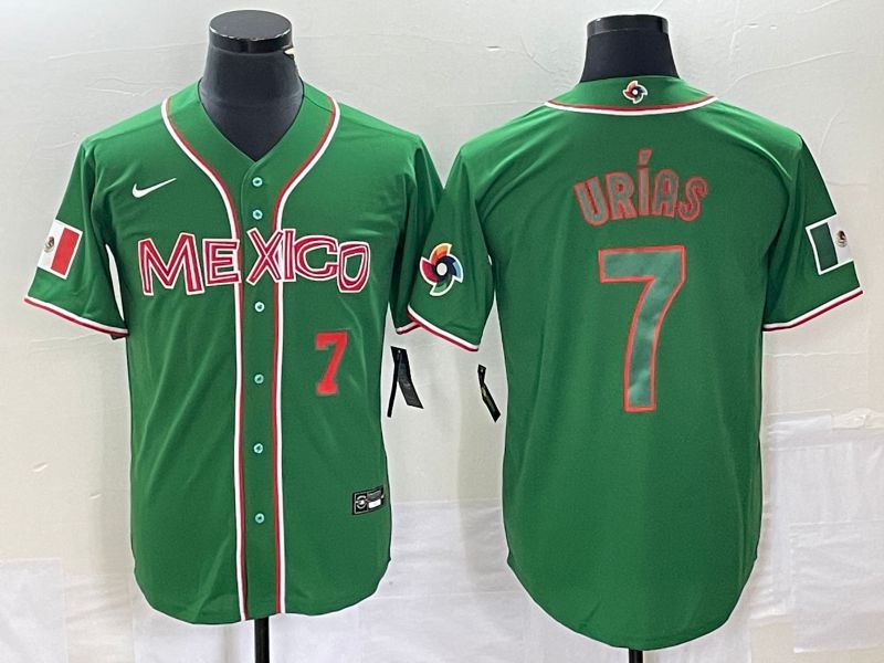 Men 2023 World Cub Mexico #7 Urias Green green Nike MLB Jersey6